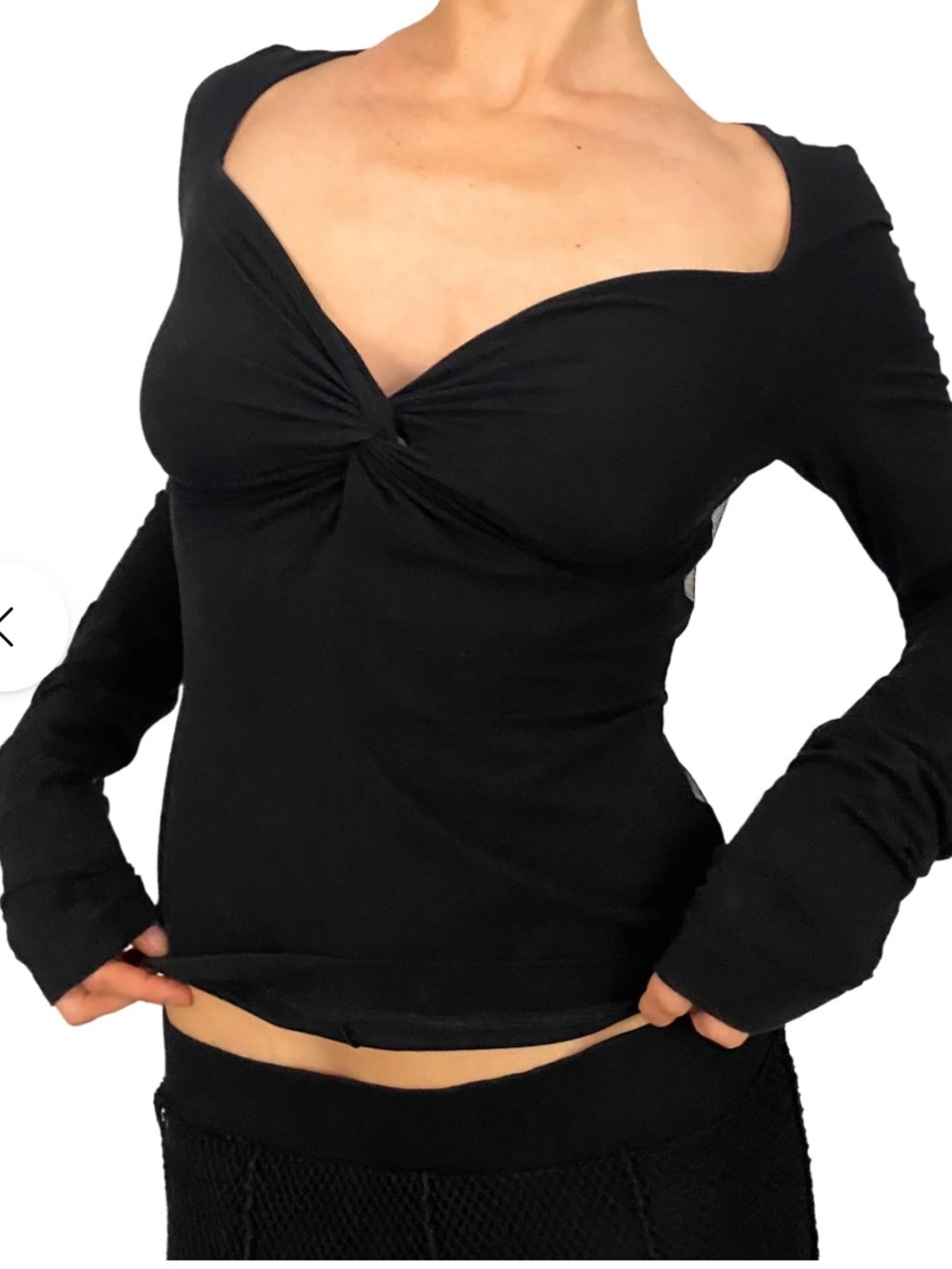 RARE Y2K Miss Sixty Fallen Angel Mesh Long Sleeve Top - Picture 3 of 9